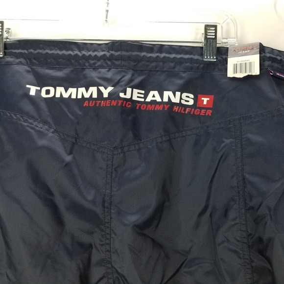 Tommy Jeans Men's Shorts Size XL Tommy Hilfiger Spellout Navy Blue Beach Wear - Picture 5 of 6